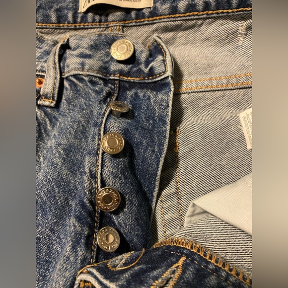 Zara Straight Leg Jeans in Mid Blue Size 30 - Picture 3 of 5